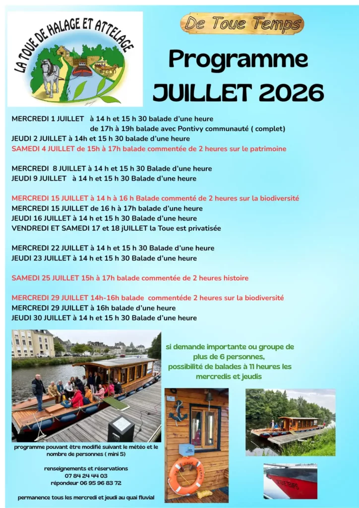 Un été de la toue vous propose des balades sur le Blavet.